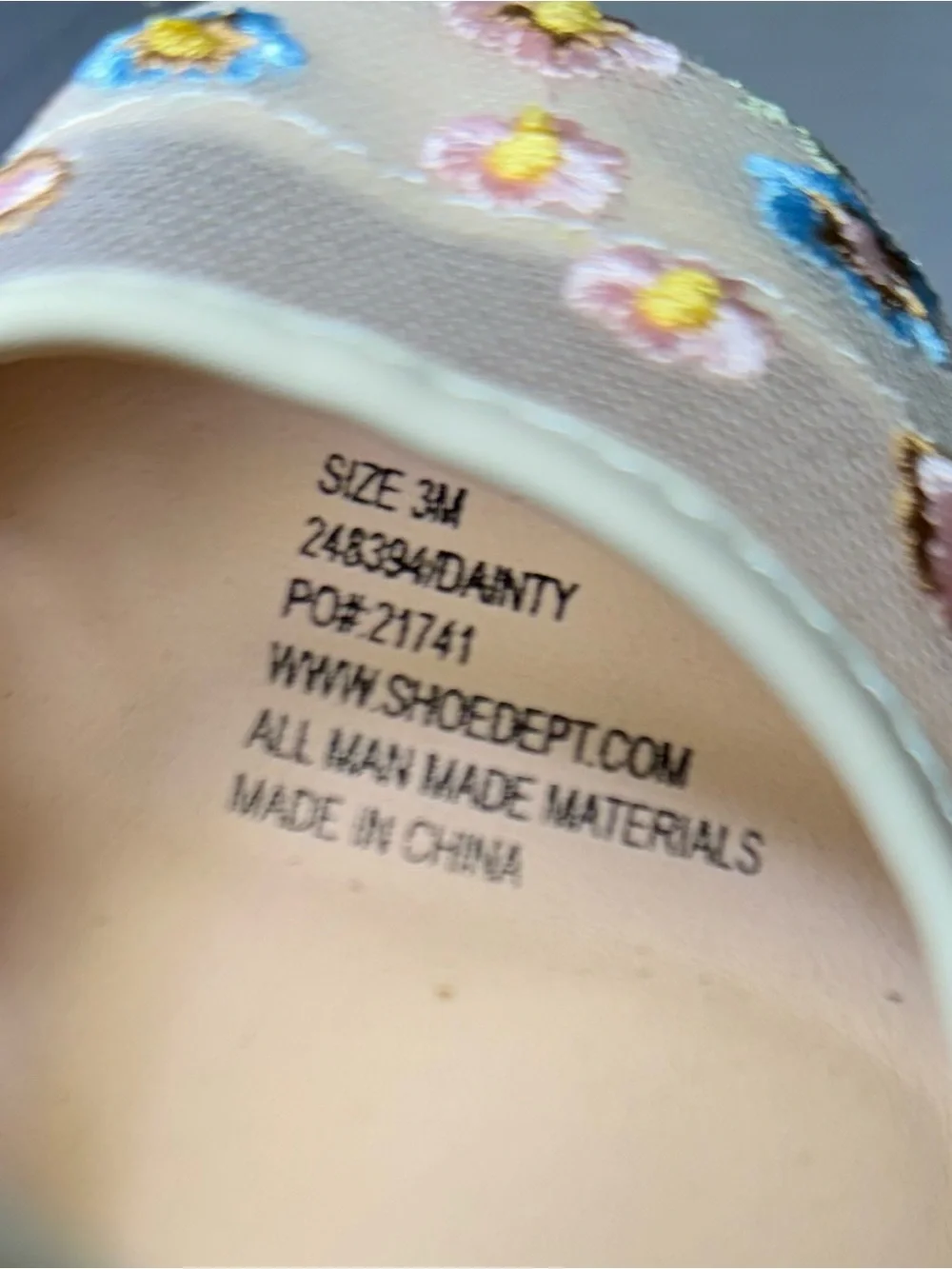 Girls' Cream Floral Mary Jane Dress Shoes school shoes